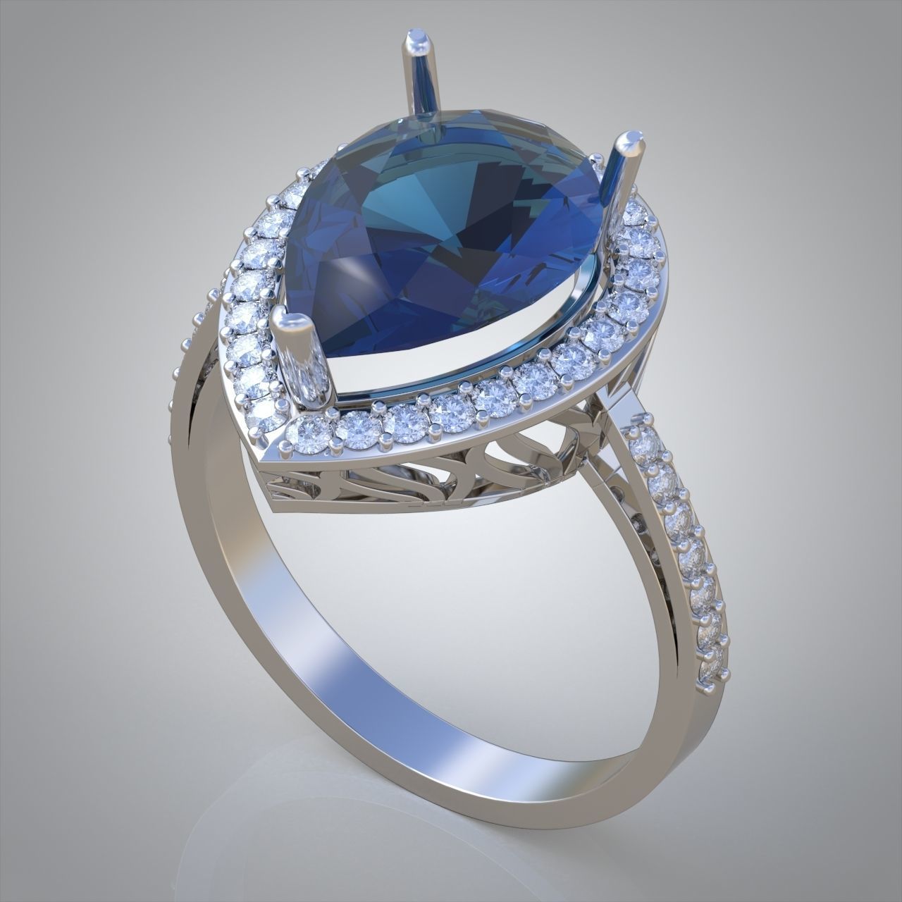 Diamond ring 0585 3D printable model15 3D print model_3