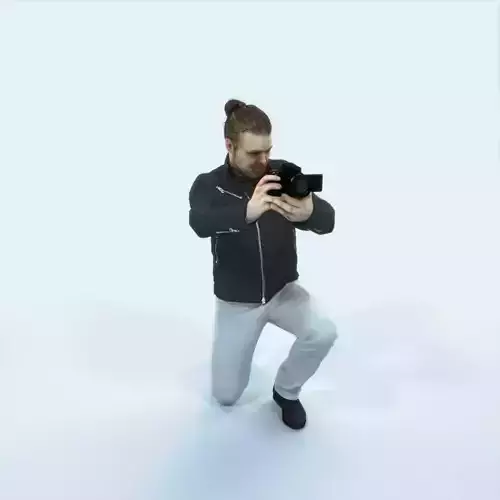 Keen 17C Kneeling Camera Photographer Casual Man