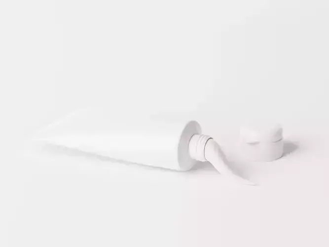 Cosmetic Tube with Liquid Splash Low-poly 3D model