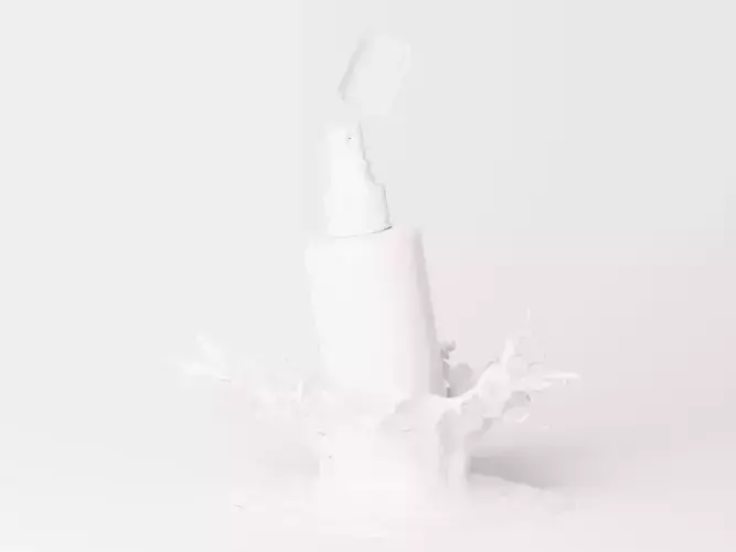 Cosmetic Bottle with Liquid Splash Low-poly 3D model