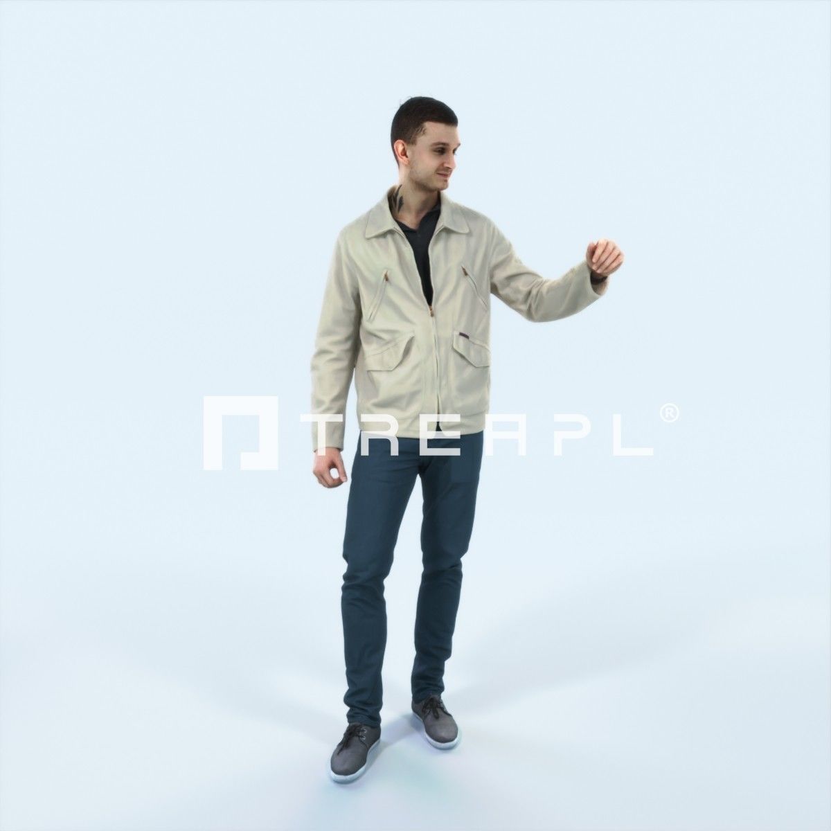 Lucky 12I Couple Casual Man Low-poly 3D model_1