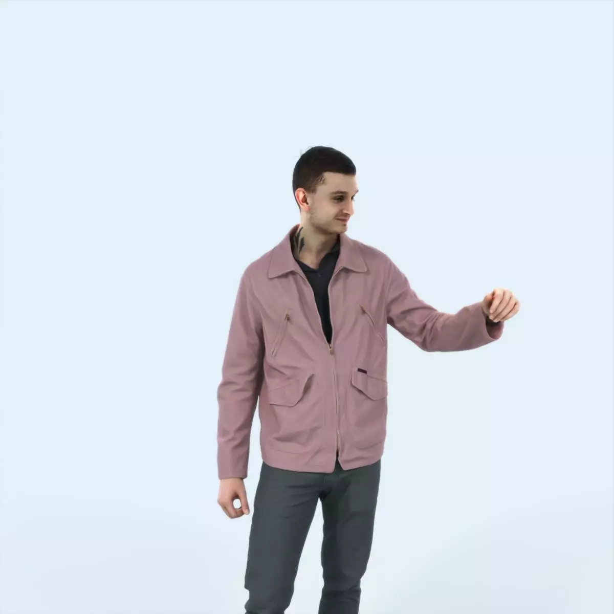 Lucky 12G Couple Casual Man Low-poly 3D model_0