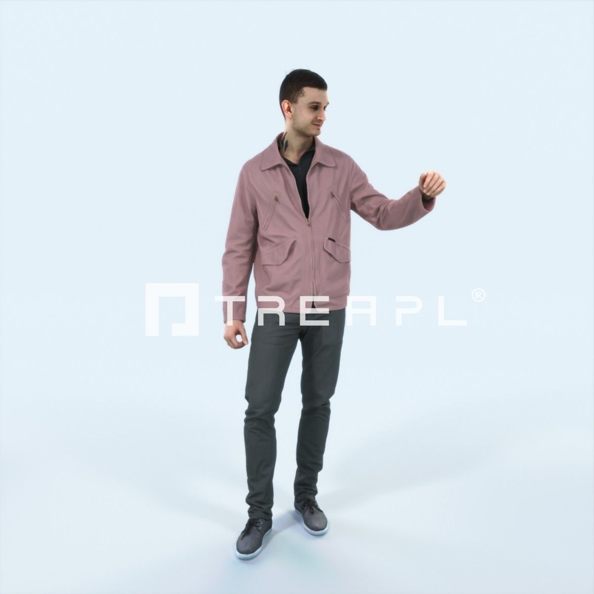 Lucky 12G Couple Casual Man Low-poly 3D model_1