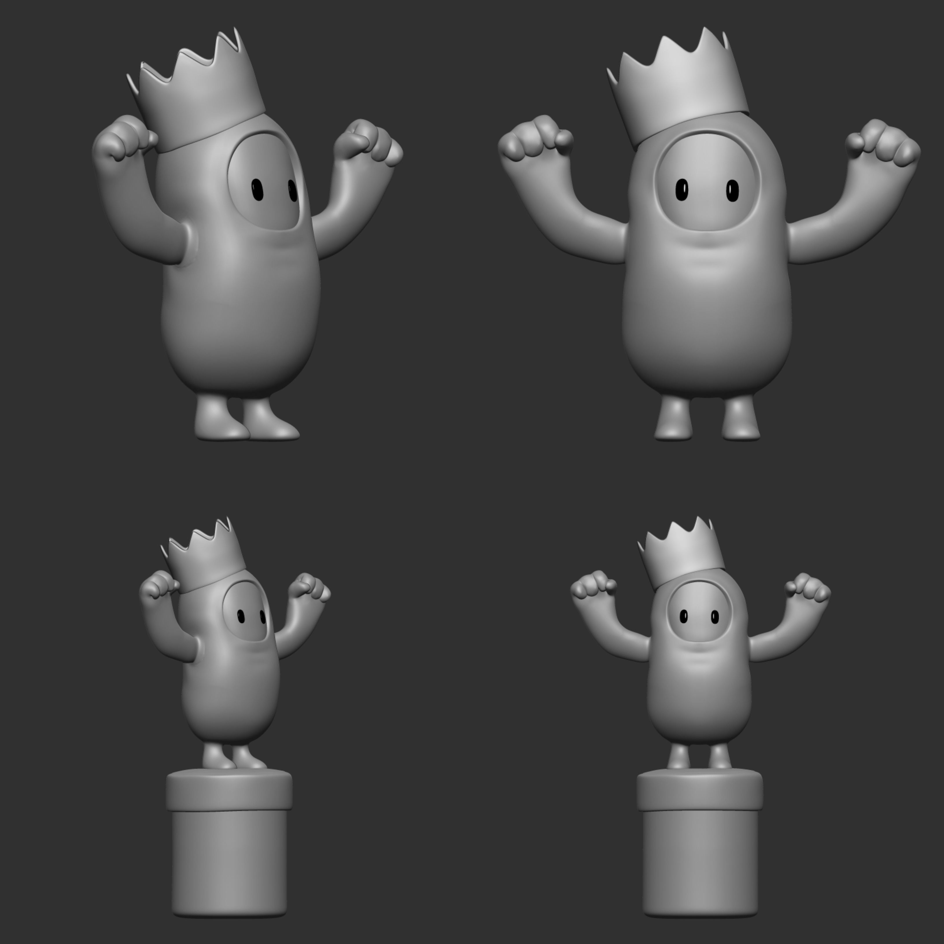  Fall Guys x 2 Fan Art 3D Model Figure - 1 part 3D print model_1