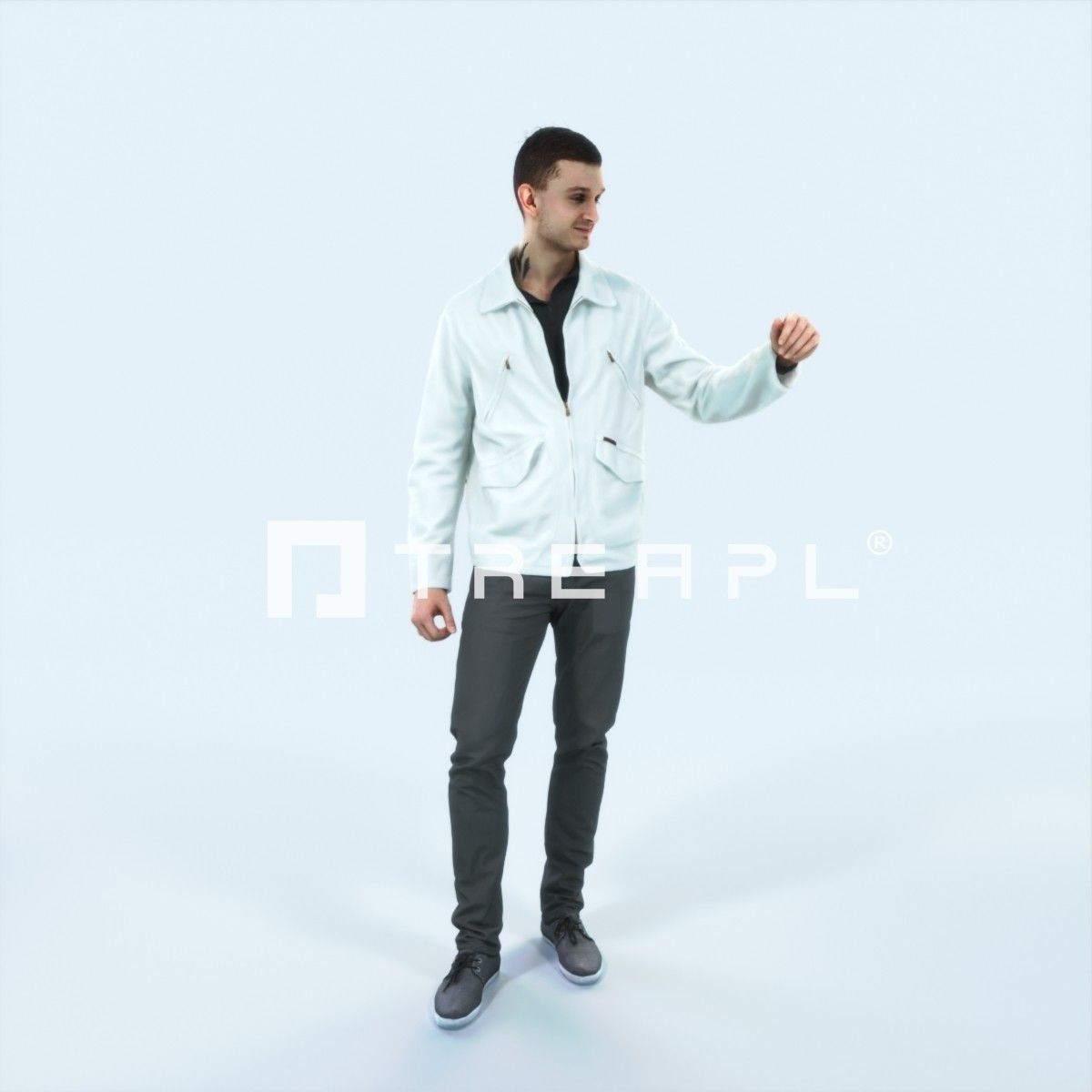 Lucky 12C Couple Casual Man Low-poly 3D model_1