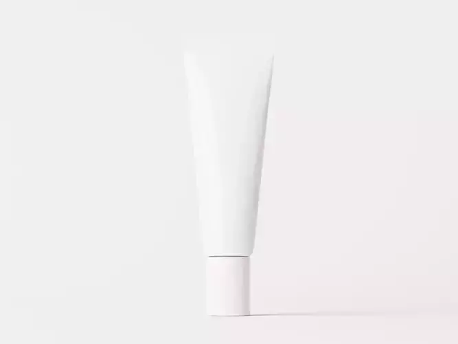 Screw Cap Cream Tube with Liquid Splashes Low-poly 3D model