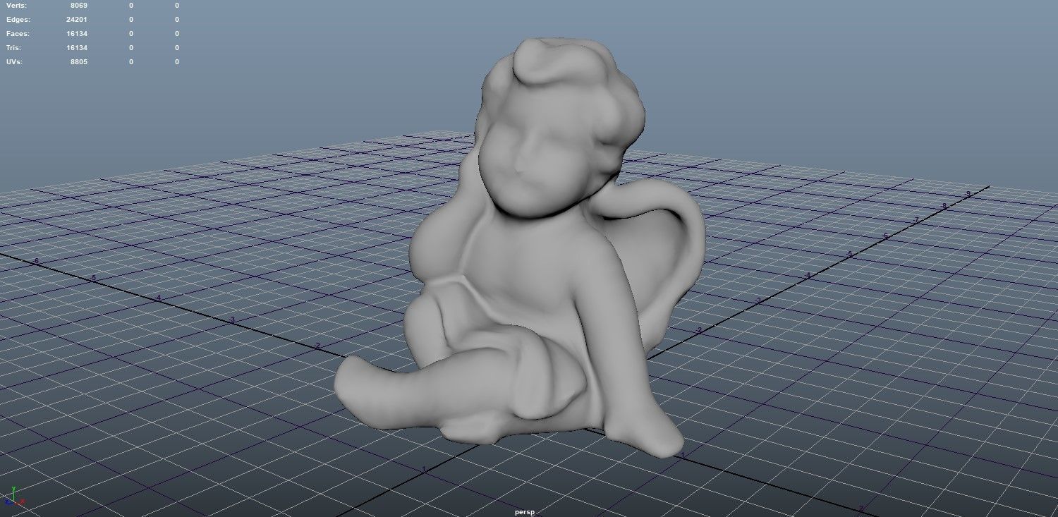 Angel statue  3D model_5