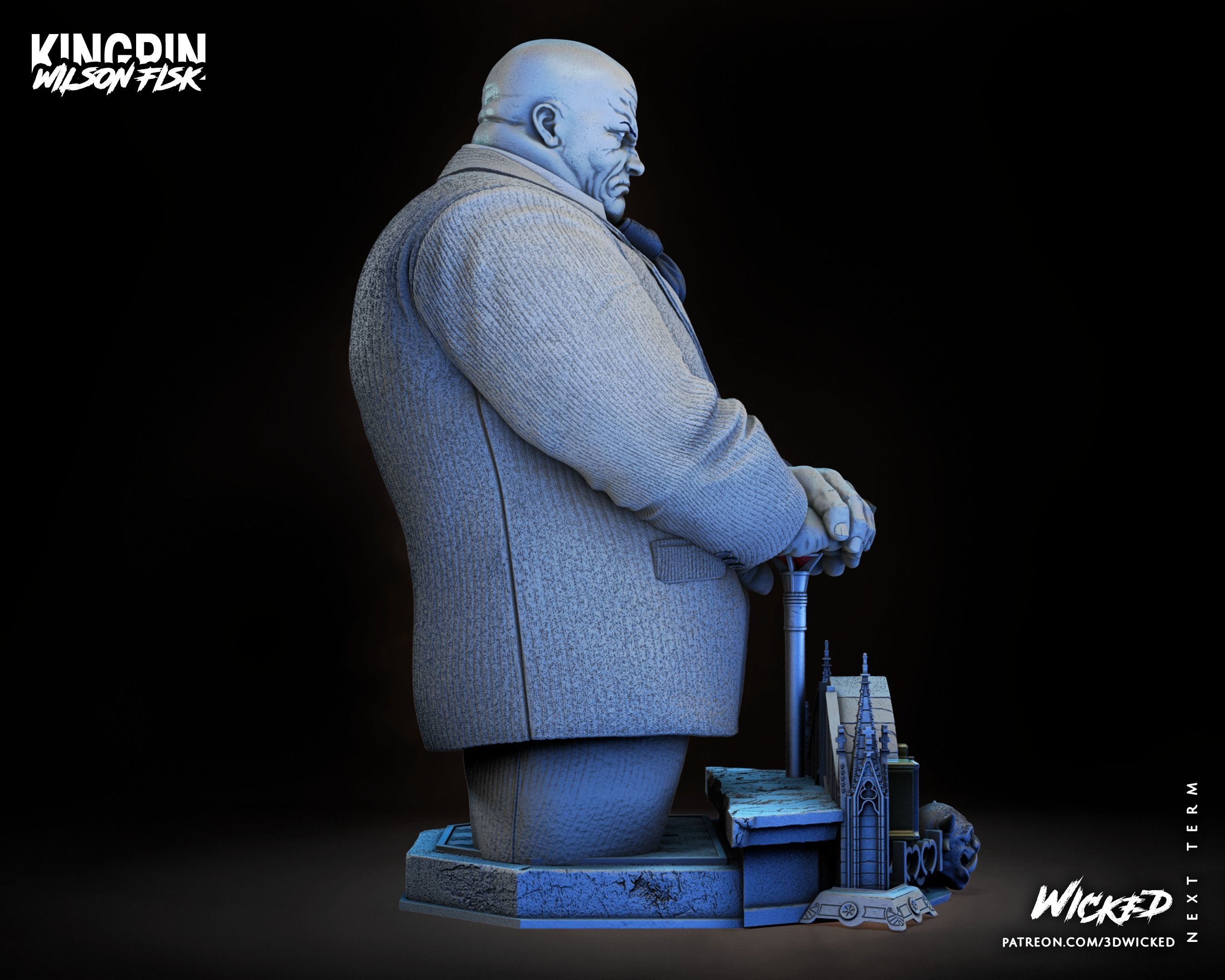 Wicked Marvel Kingpin Bust ready for 3d printing 3D print model_48
