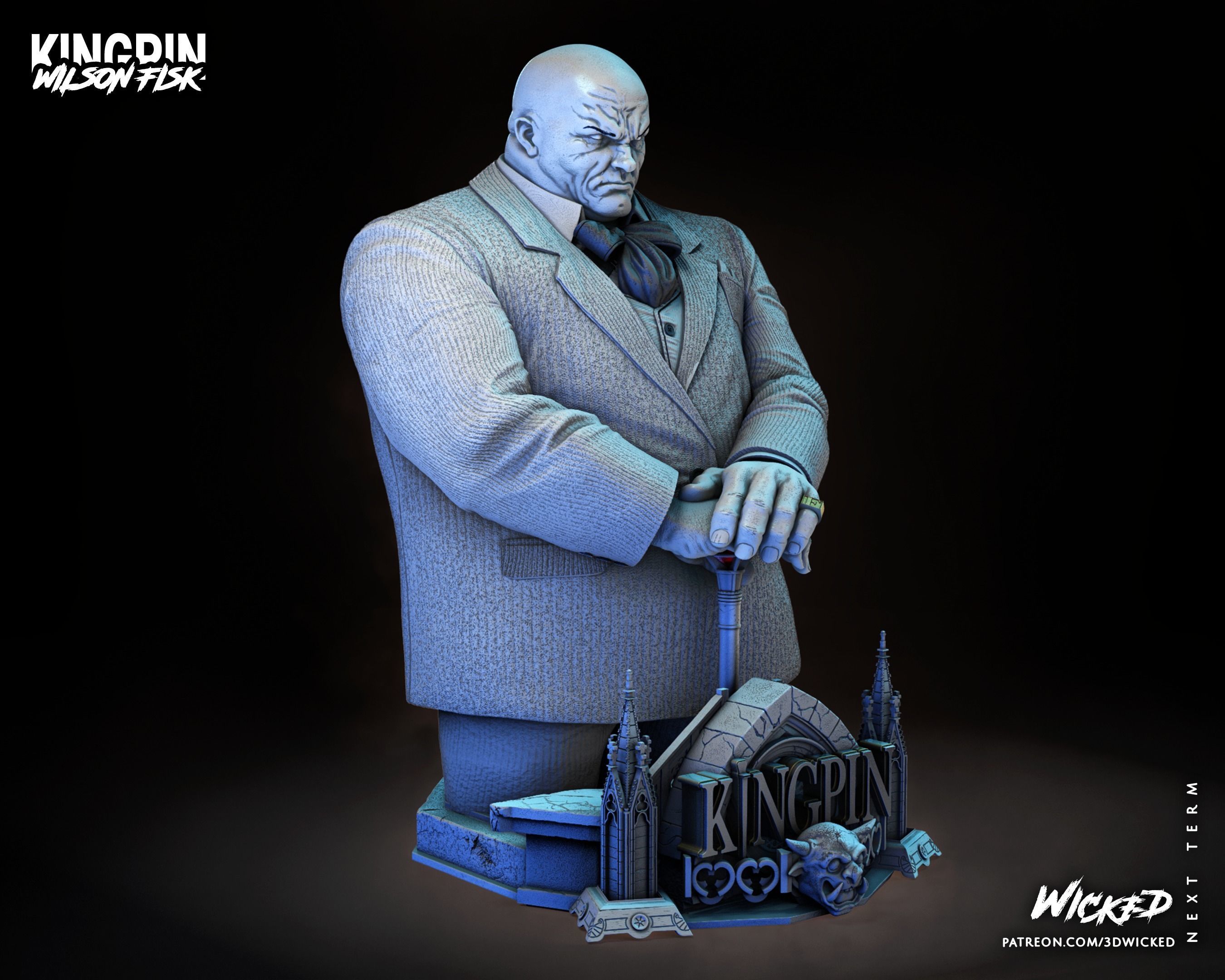 Wicked Marvel Kingpin Bust ready for 3d printing 3D print model_25