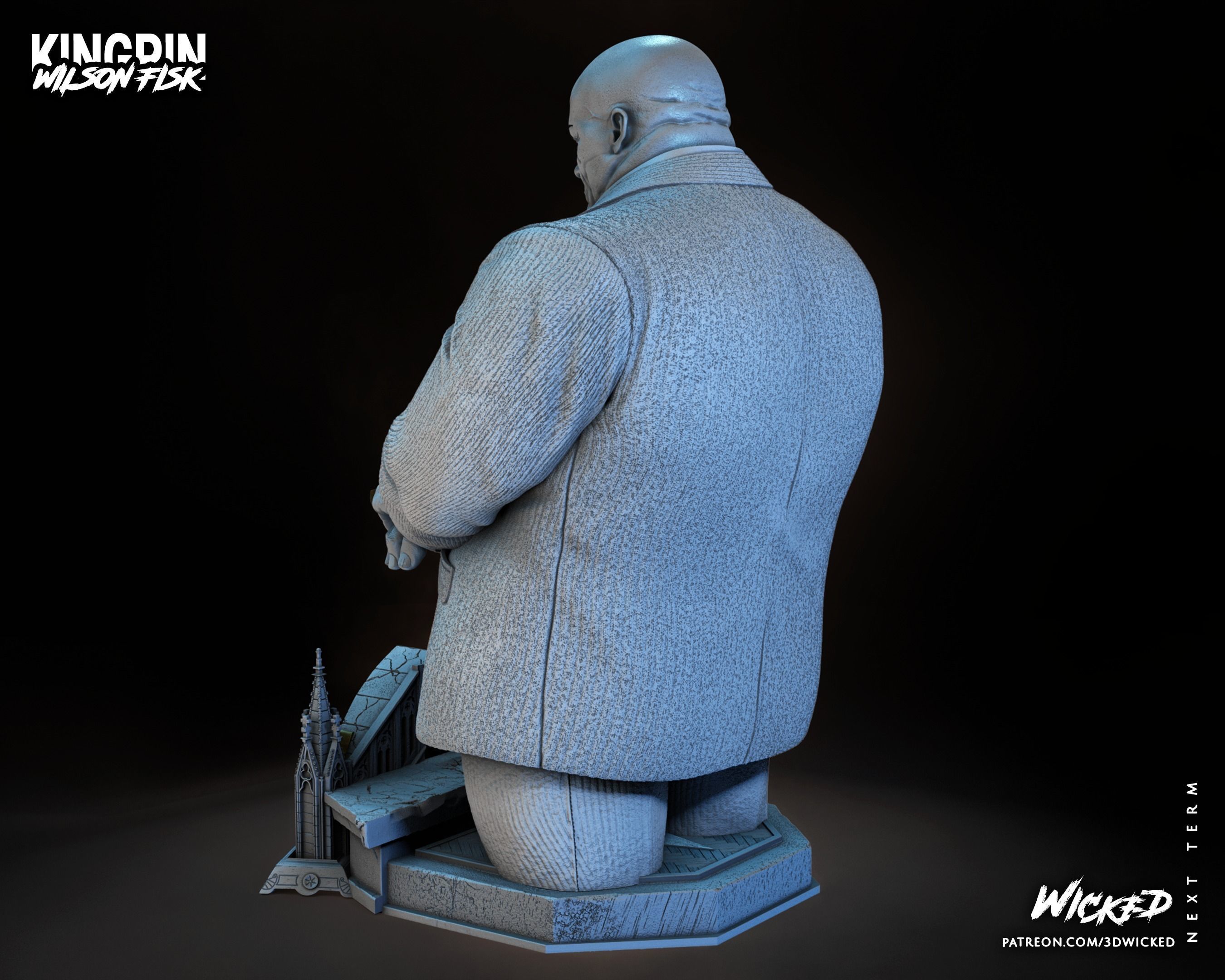 Wicked Marvel Kingpin Bust ready for 3d printing 3D print model_37
