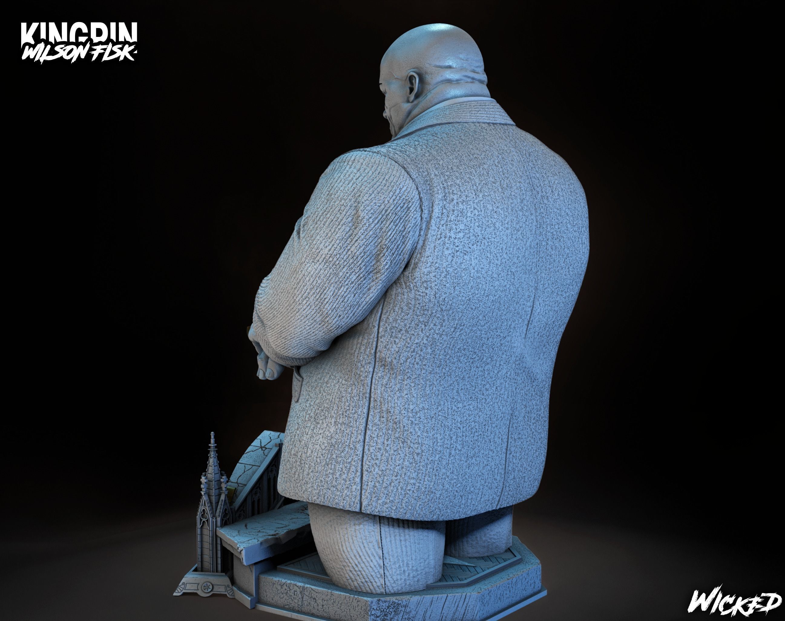 Wicked Marvel Kingpin Bust ready for 3d printing 3D print model_35