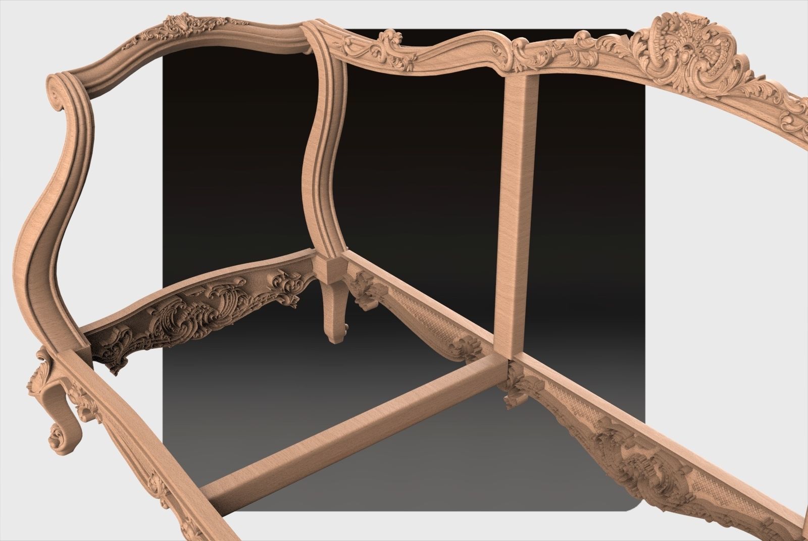  Carved Canape ornament for cnc 03 3D model_6