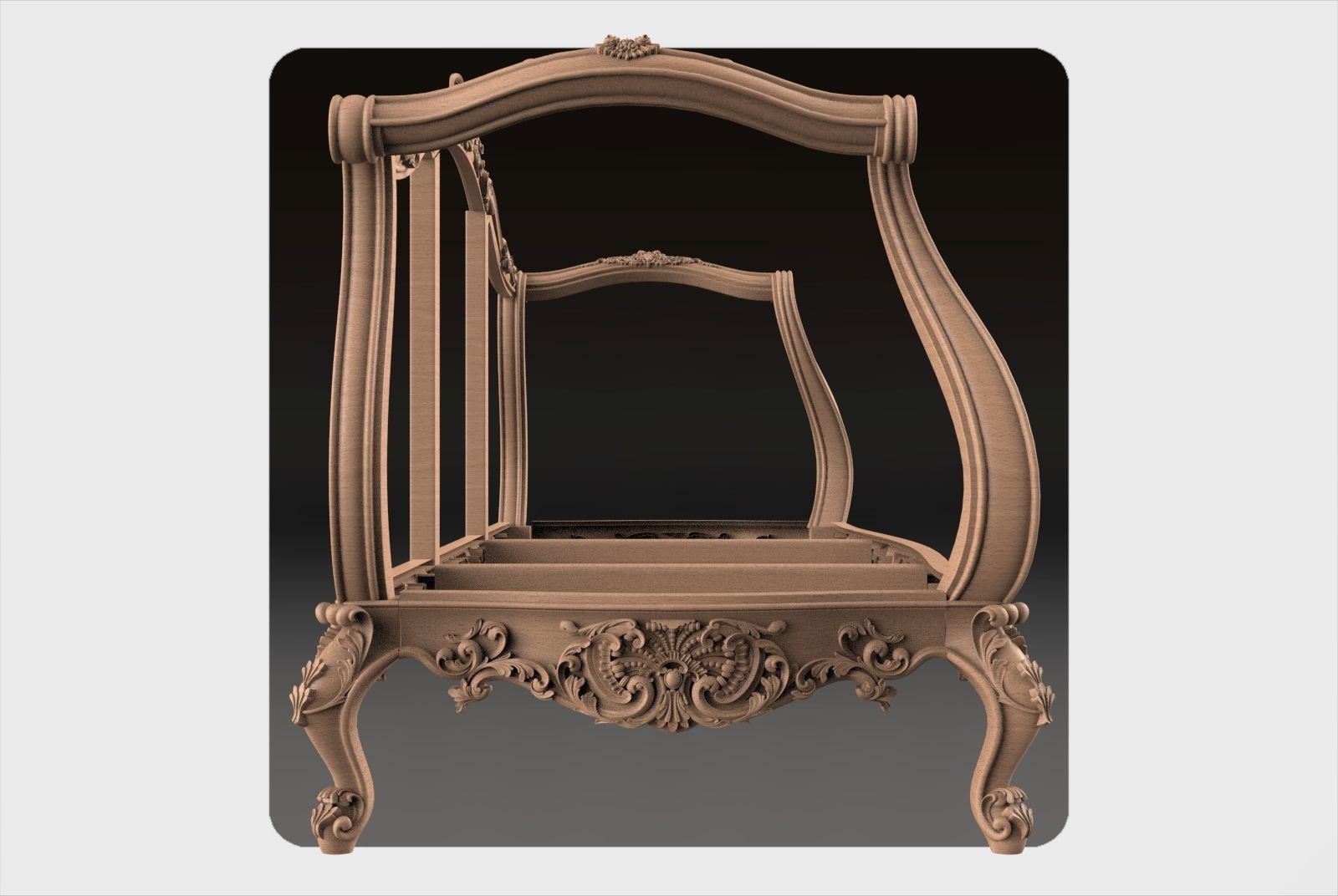  Carved Canape ornament for cnc 03 3D model_3