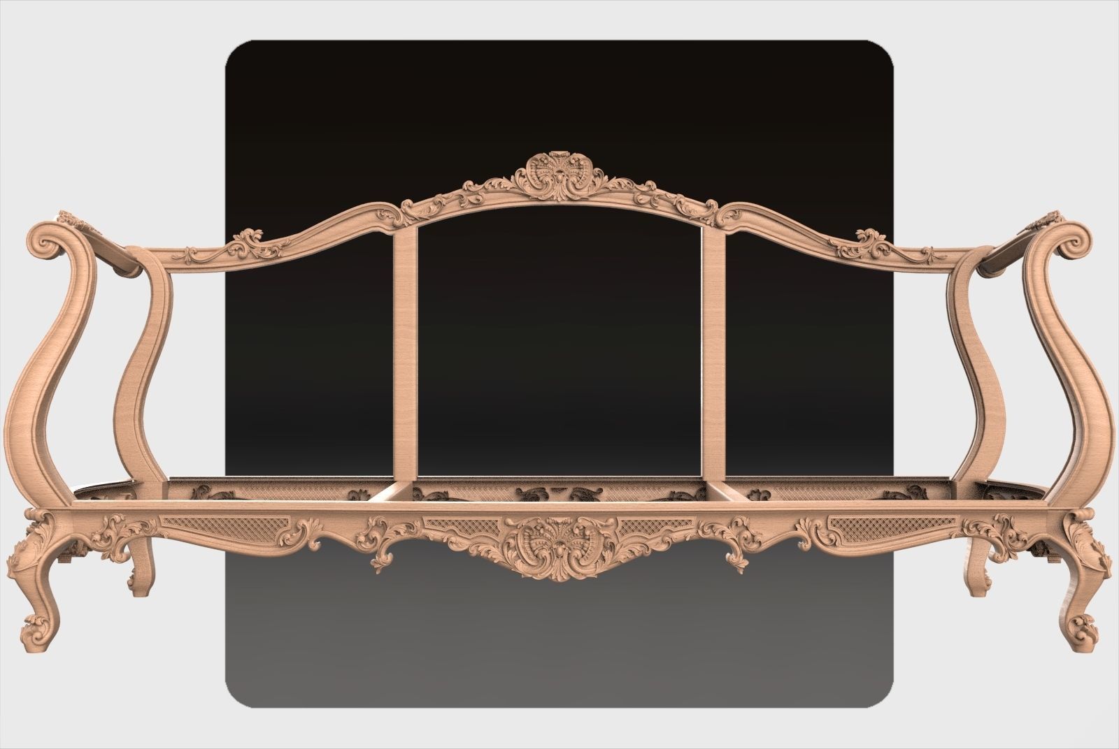  Carved Canape ornament for cnc 03 3D model_1