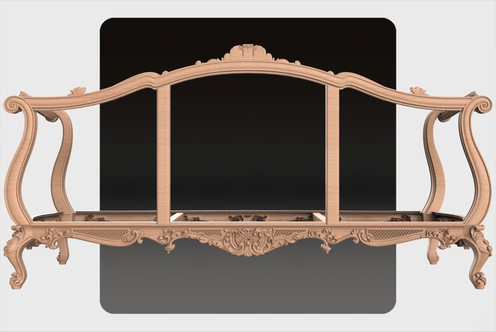 Carved Canape ornament for cnc 03 3D model_2