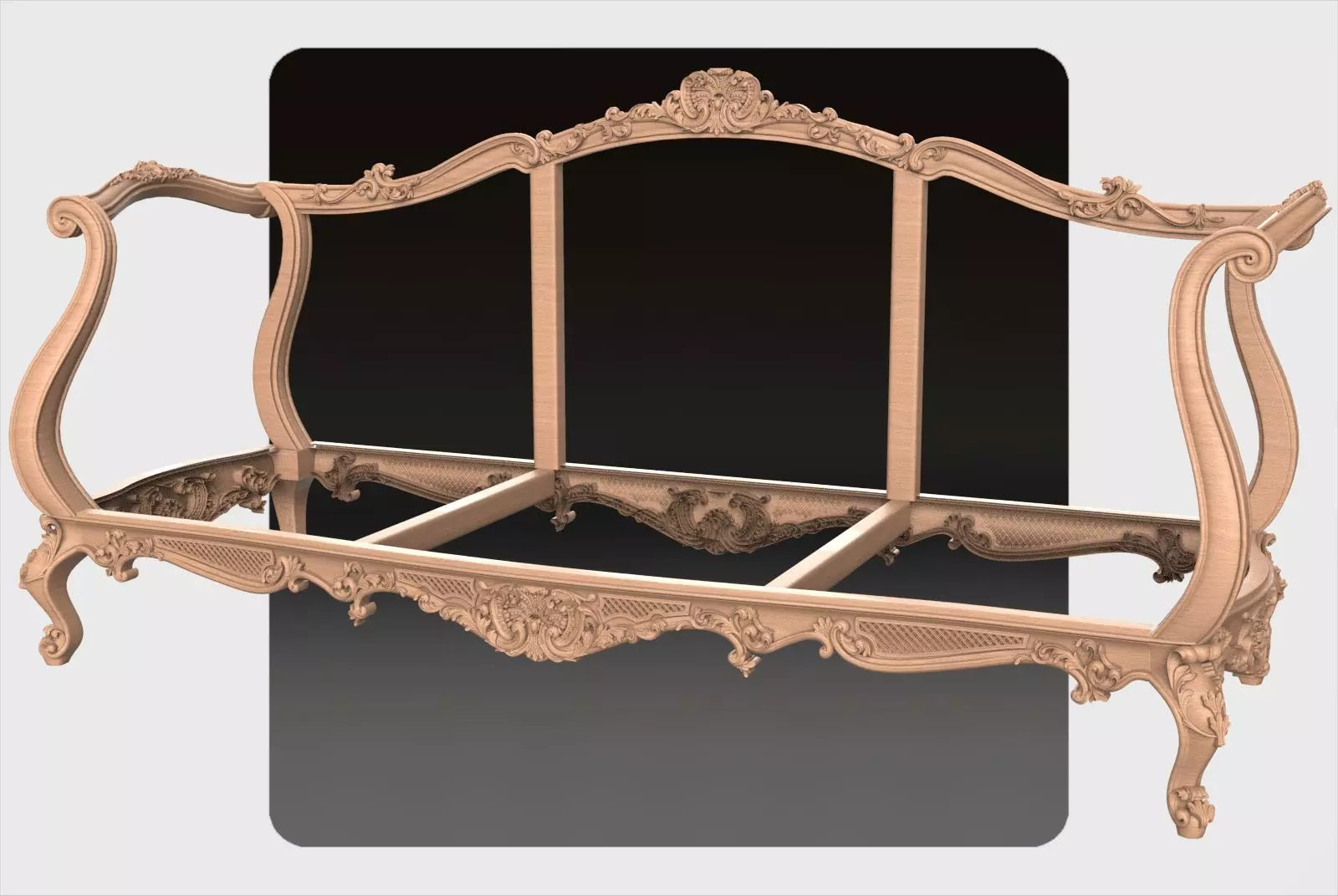  Carved Canape ornament for cnc 03 3D model_0