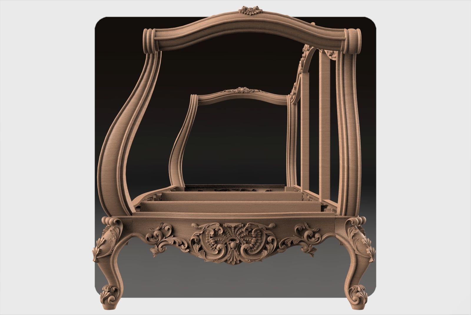  Carved Canape ornament for cnc 03 3D model_4