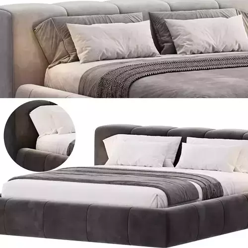 Italian light luxury fabric bed