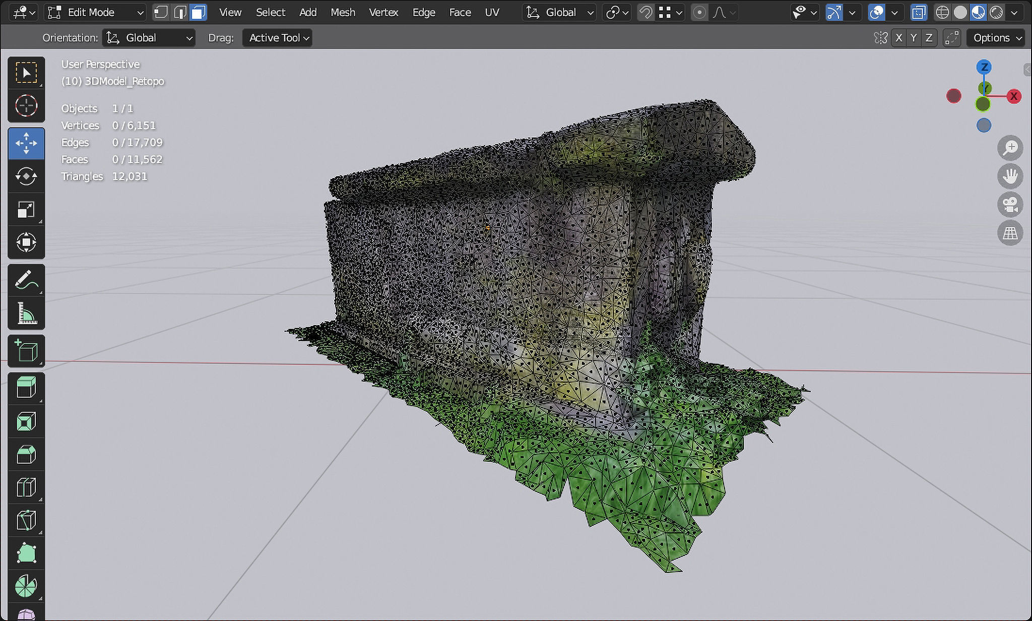 Historical stone grave and sarcophagus 3D model_6