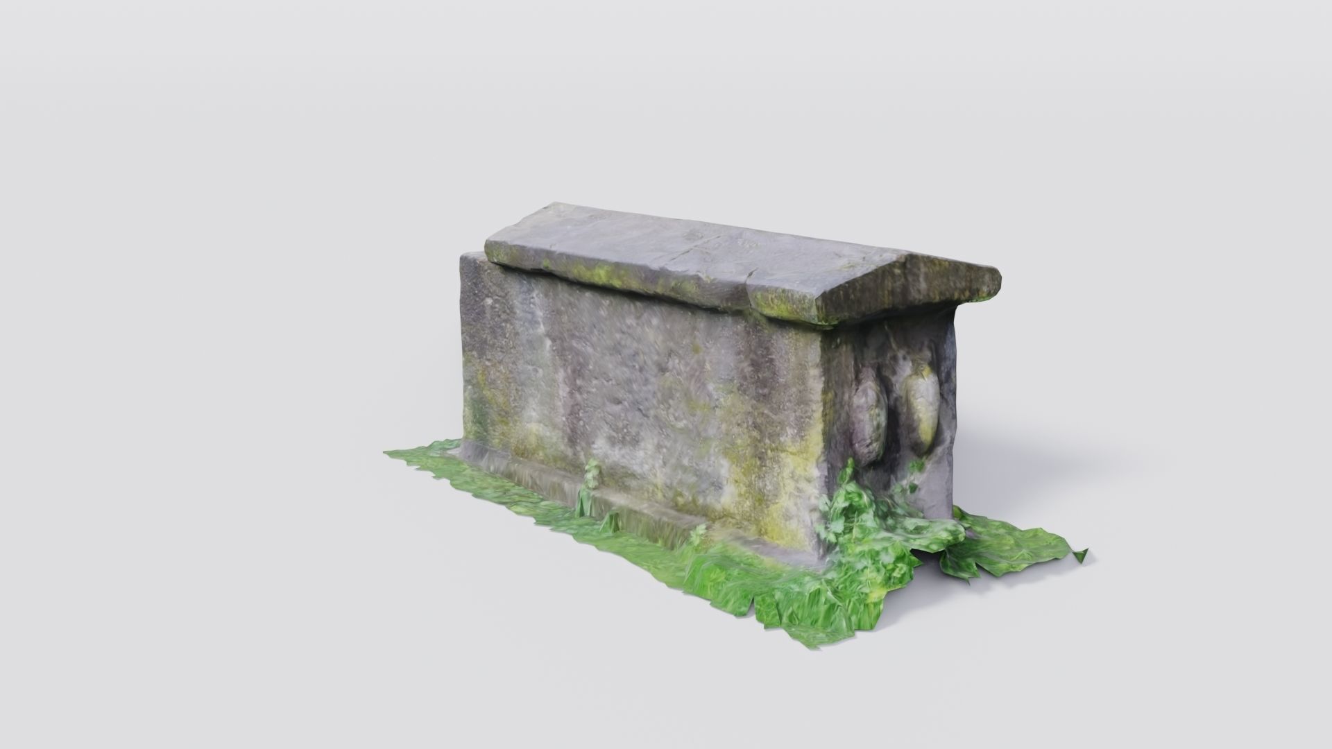 Historical stone grave and sarcophagus 3D model_2