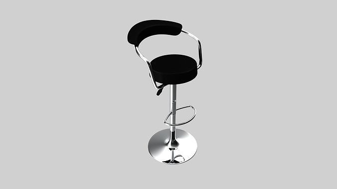 Furniture Bar Chair Artificial Leather Bar Chair  3D model