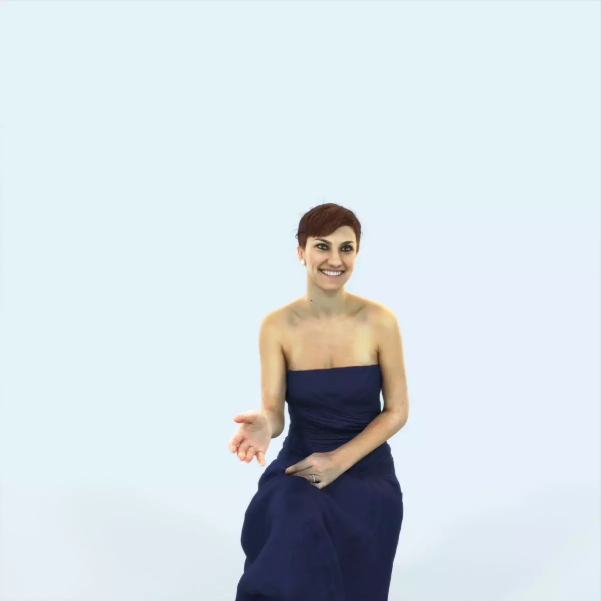 Luna 20I Explaining Sitting Event Elegant Woman Low-poly 3D model_0