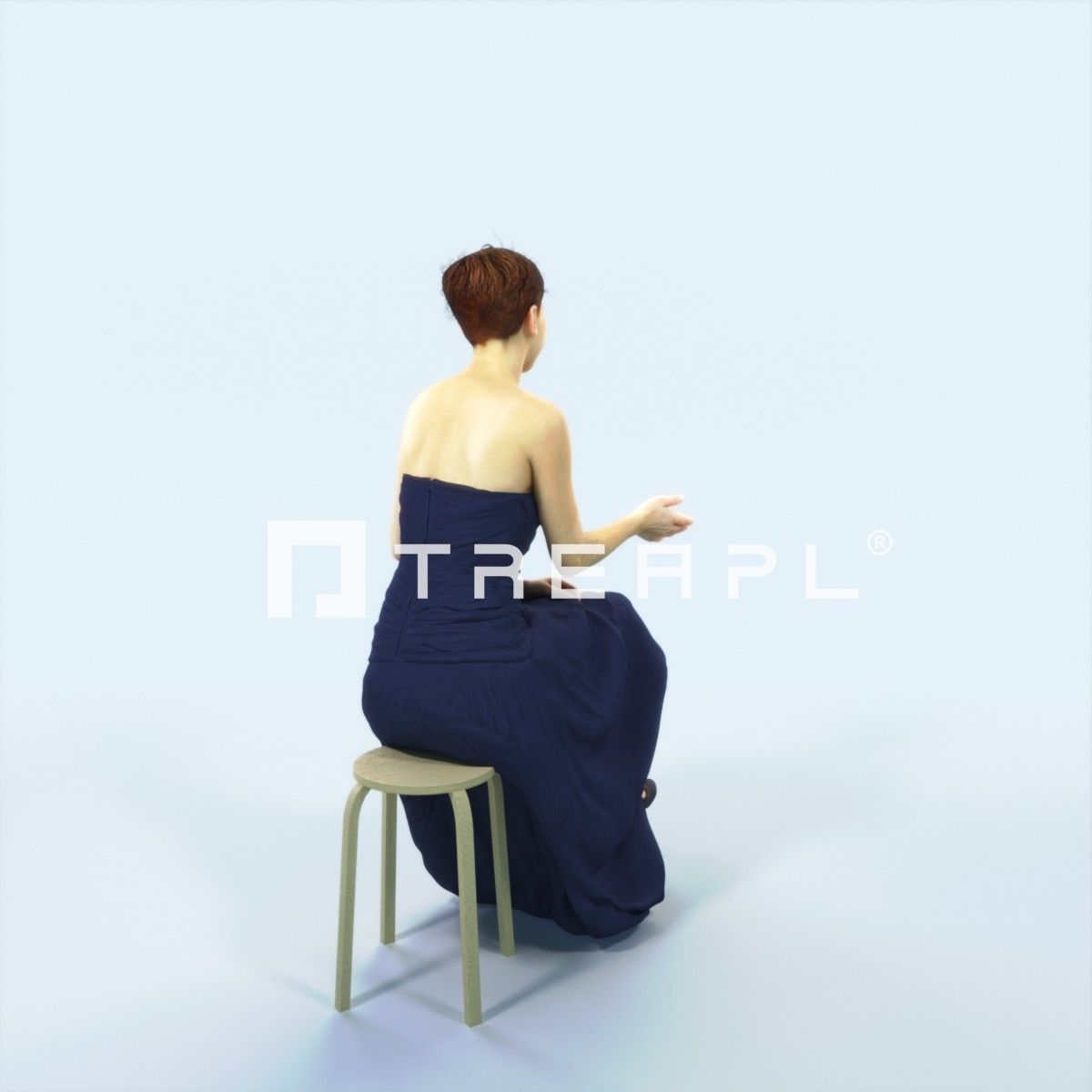 Luna 20I Explaining Sitting Event Elegant Woman Low-poly 3D model_3