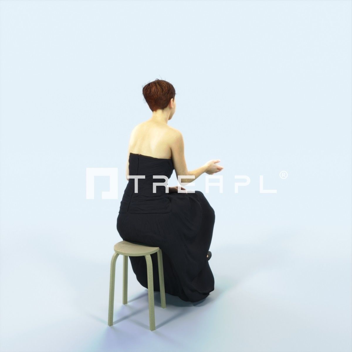 Luna 20B Explaining Sitting Event Elegant Woman Low-poly 3D model_3
