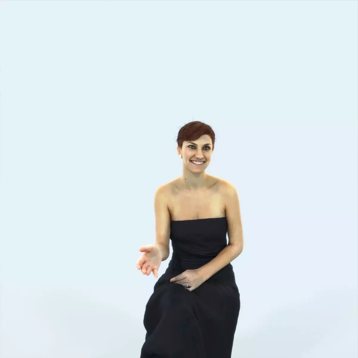 Luna 20B Explaining Sitting Event Elegant Woman Low-poly 3D model_0