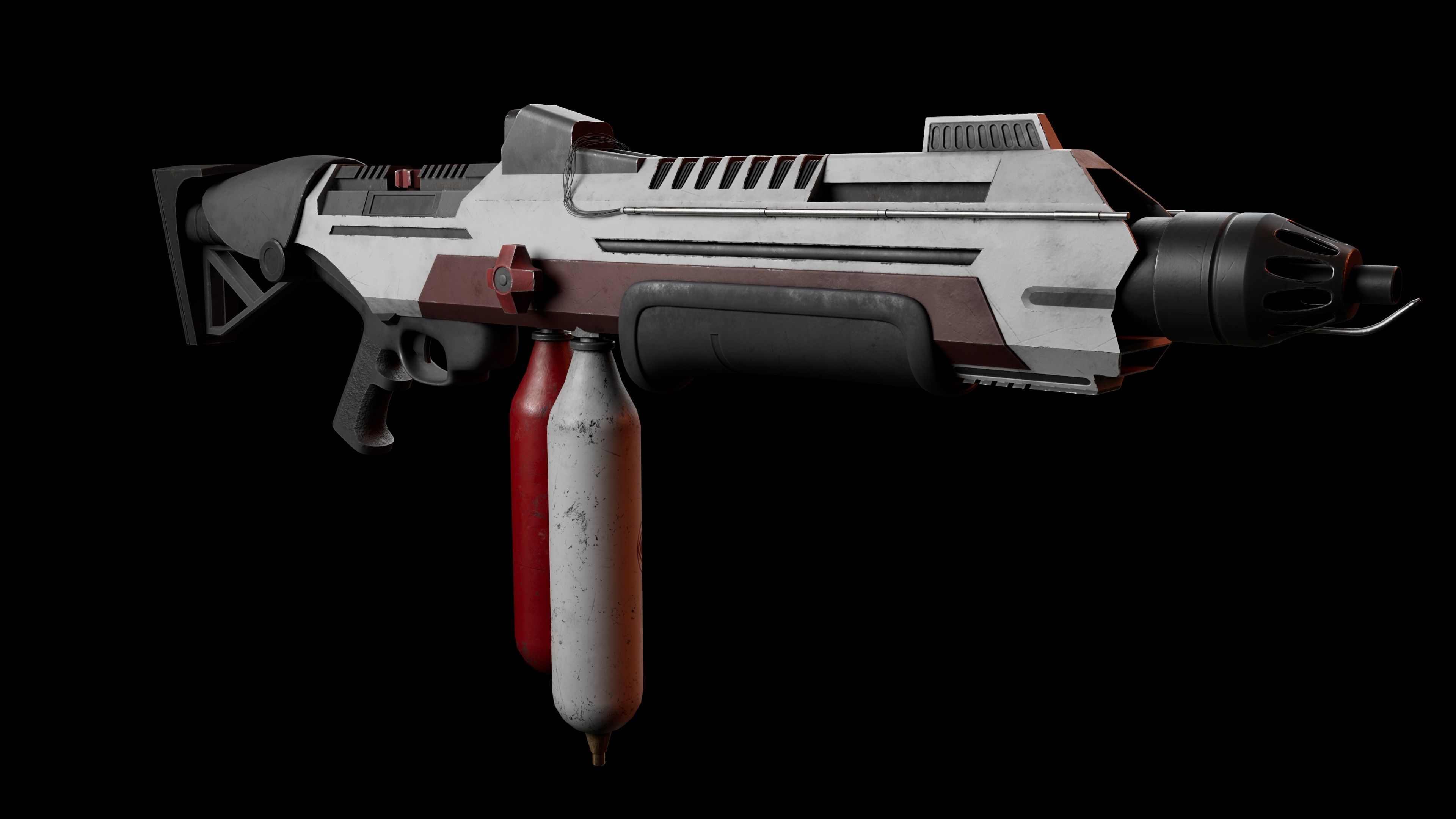 Sci-Fi Flamethrower 3D model_2