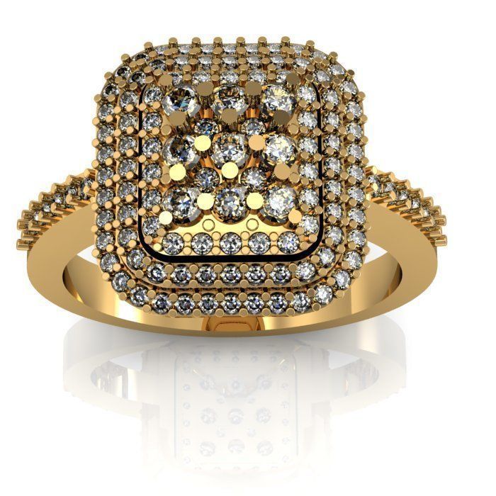 daimond ring 3D print model_2