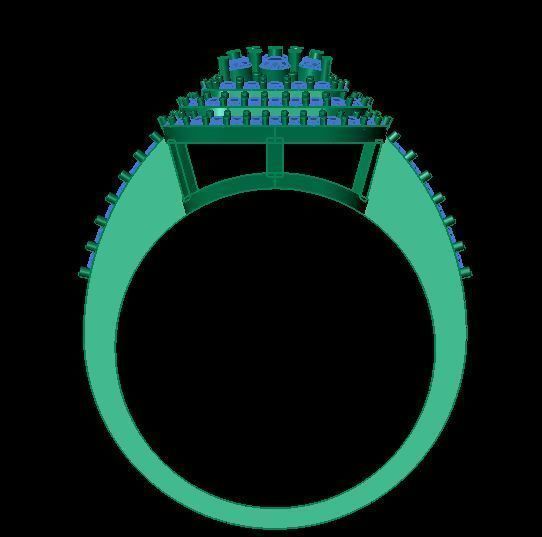 daimond ring 3D print model_8