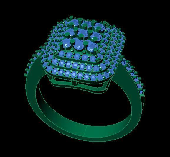 daimond ring 3D print model_4