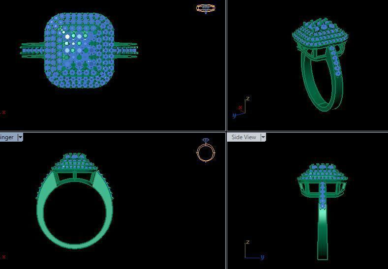 daimond ring 3D print model_10
