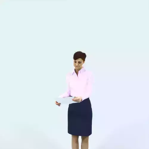 Luna 28G Documents Reading Reading Business Woman Low-poly 3D model