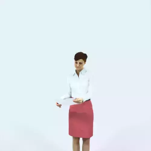 Luna 28F Documents Reading Reading Business Woman Low-poly 3D model