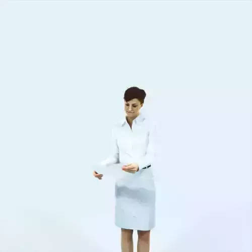 Luna 28D Documents Reading Reading Business Woman Low-poly 3D model