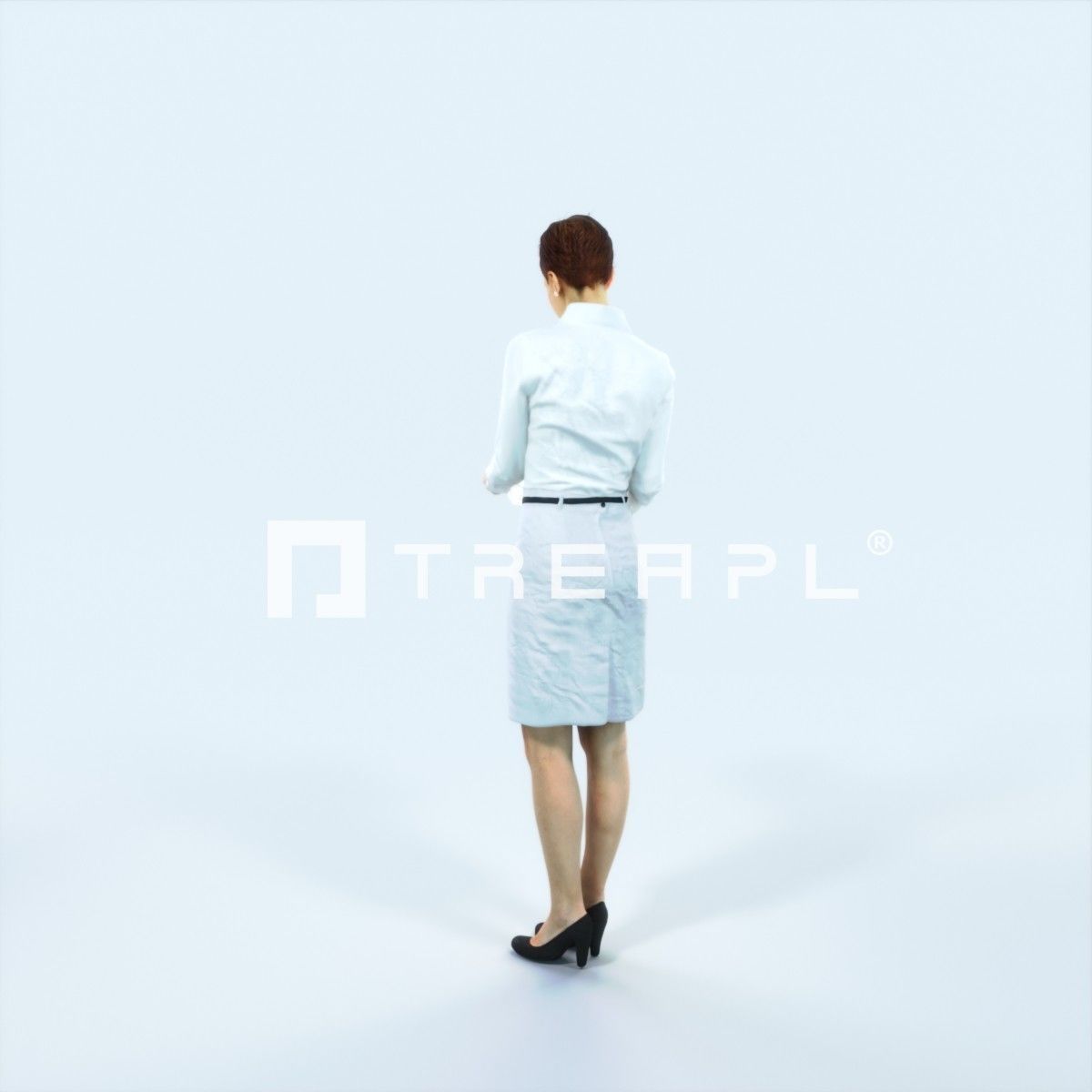 Luna 28D Documents Reading Reading Business Woman Low-poly 3D model_4