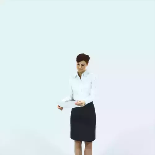 Luna 28A Documents Reading Reading Business Woman Low-poly 3D model