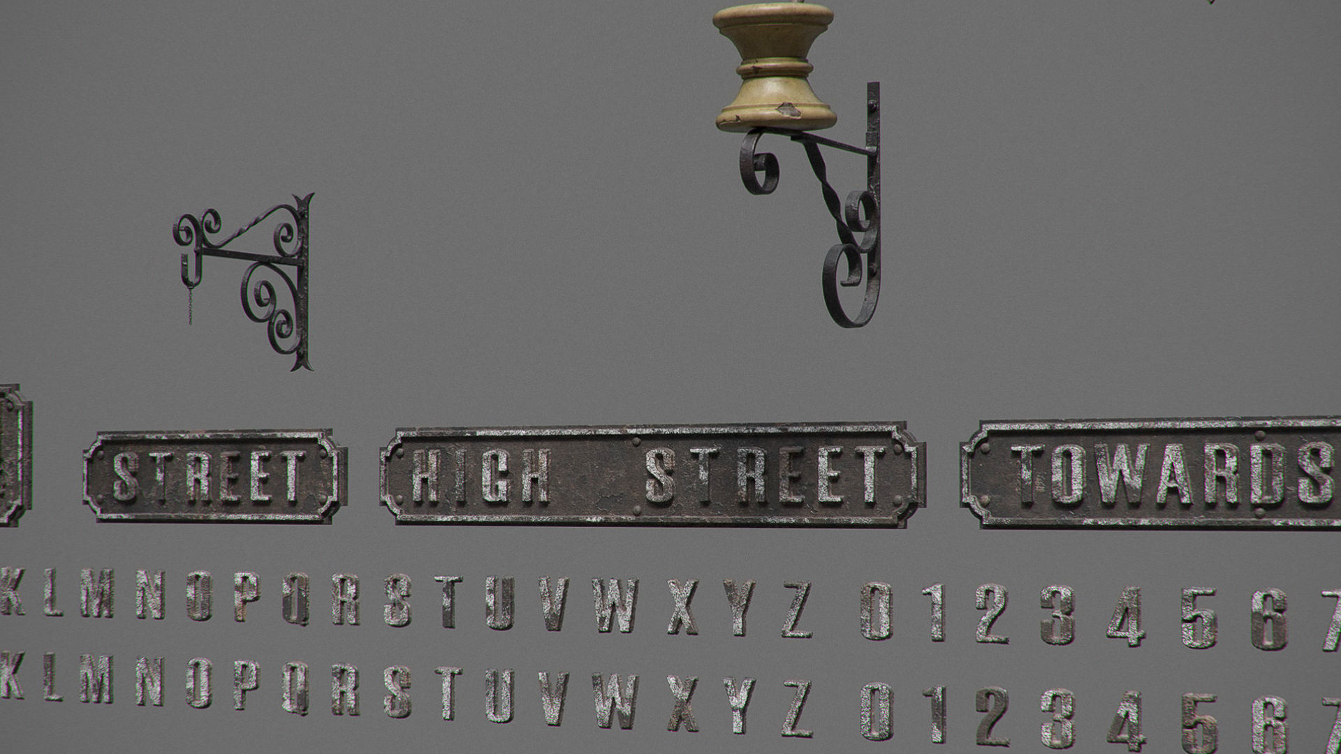 Generic Vintage Signs Set 3D model_1