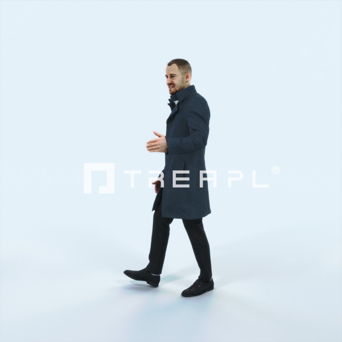 Master 10K Couple walking Business Man Low-poly 3D model_5