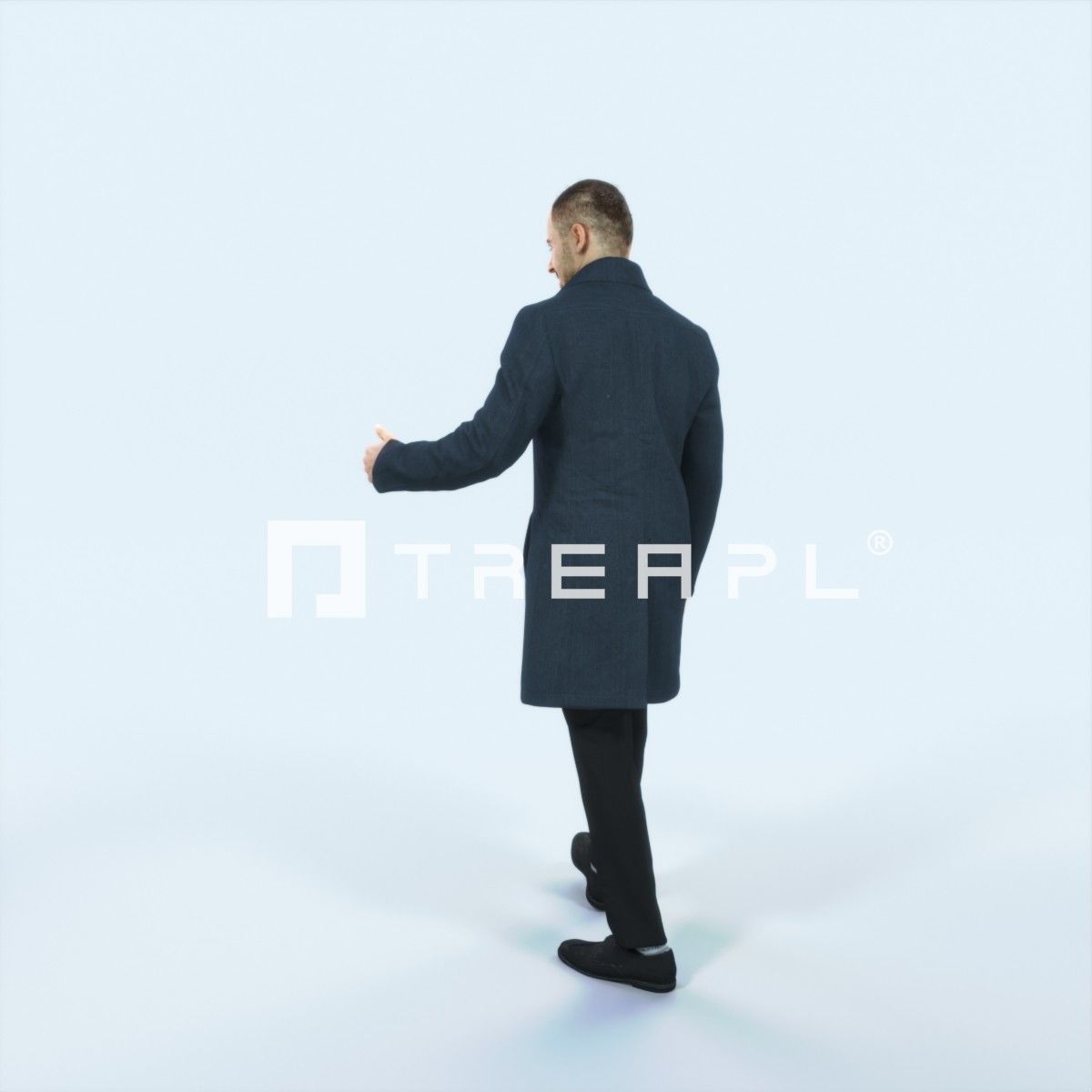 Master 10K Couple walking Business Man Low-poly 3D model_4