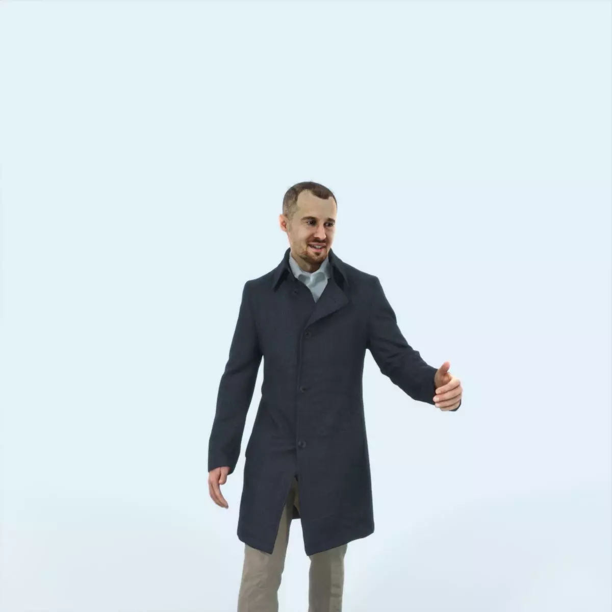 Master 10J Couple walking Business Man Low-poly 3D model_0