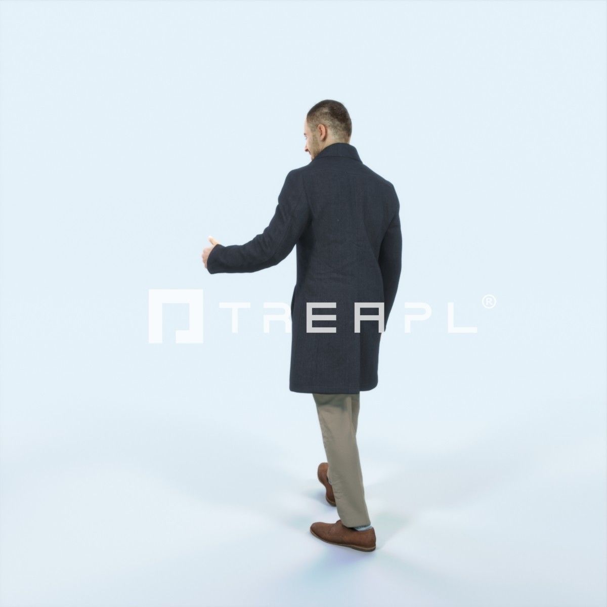 Master 10J Couple walking Business Man Low-poly 3D model_4