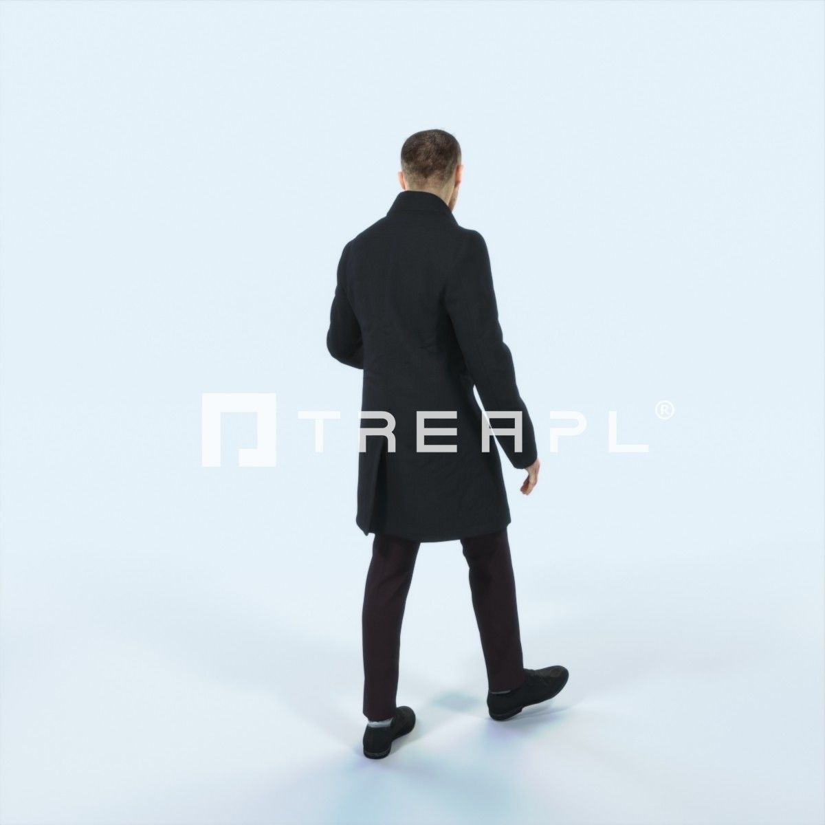 Master 10E Couple walking Business Man Low-poly 3D model_3