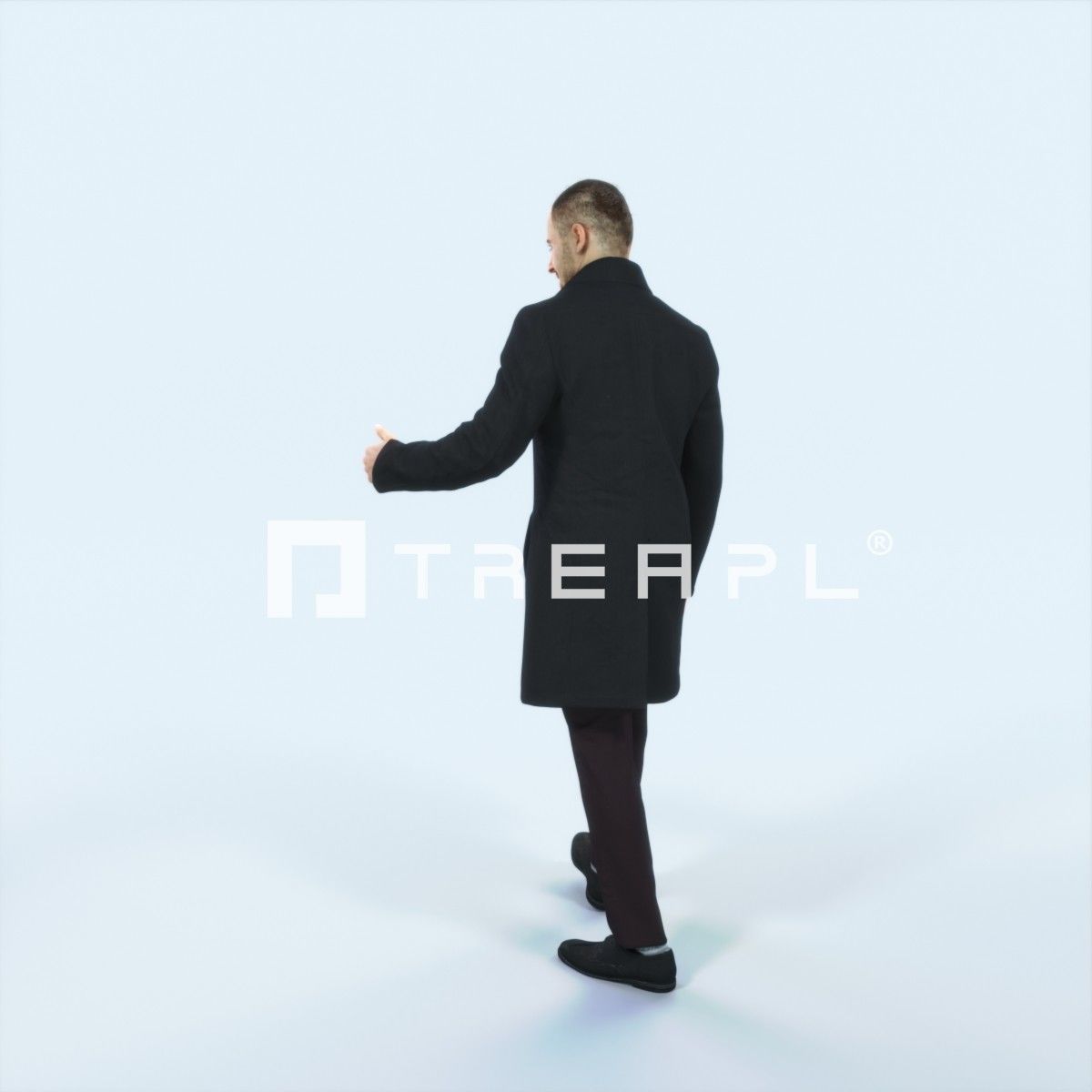 Master 10E Couple walking Business Man Low-poly 3D model_4