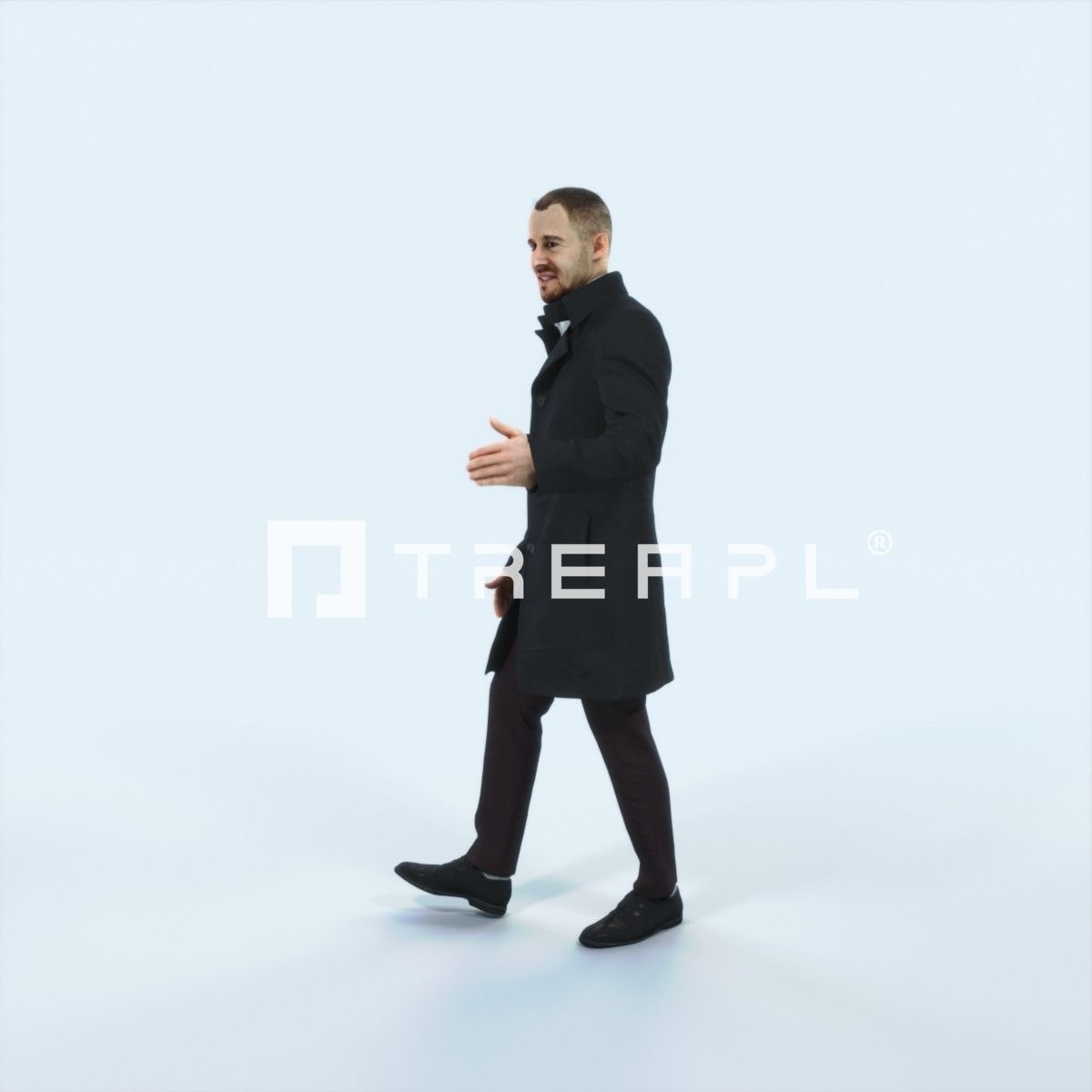 Master 10E Couple walking Business Man Low-poly 3D model_5