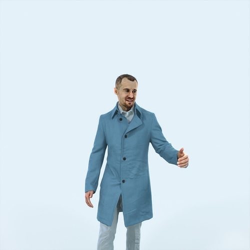 Master 10D Couple walking Business Man Low-poly 3D model