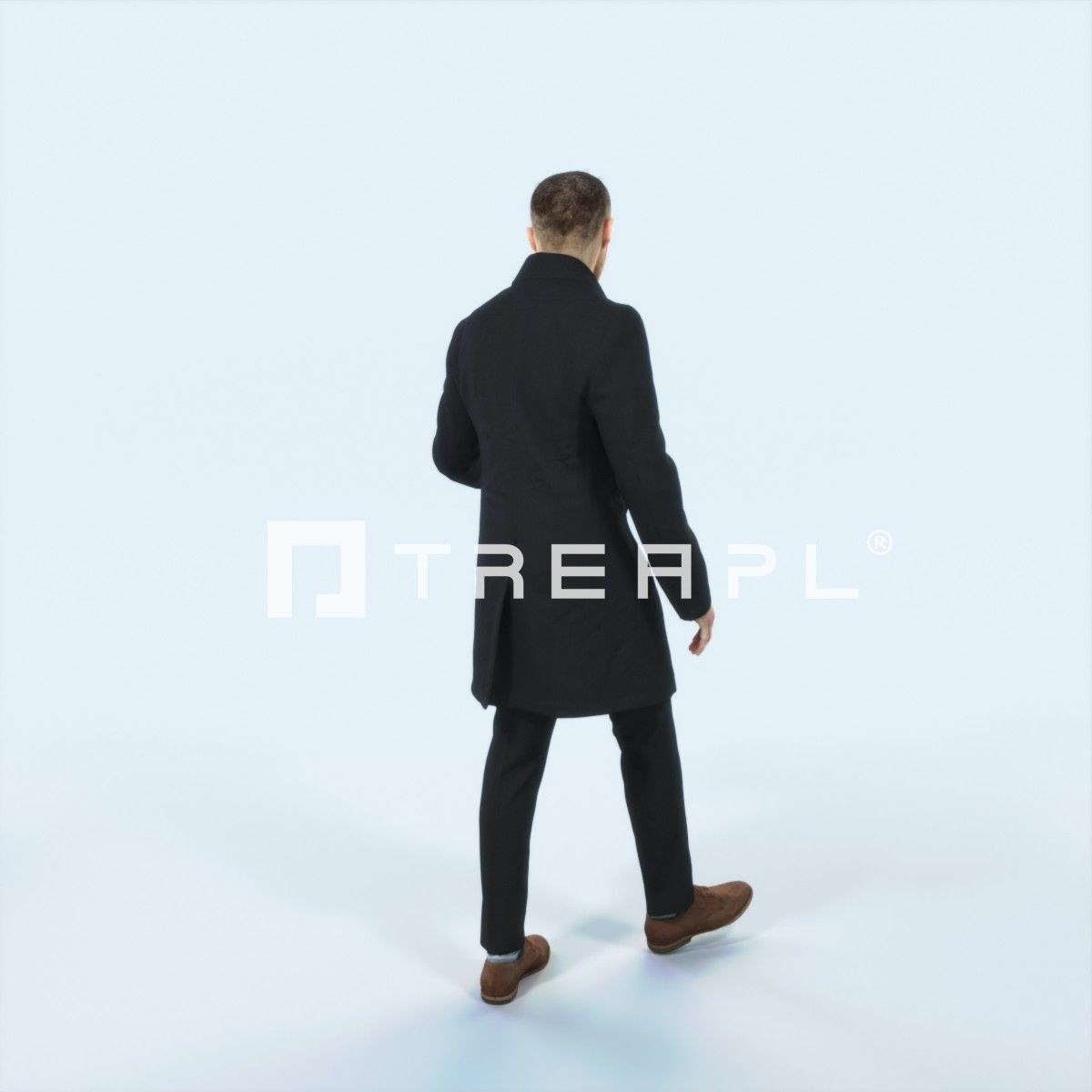 Master 10B Couple walking Business Man Low-poly 3D model_3