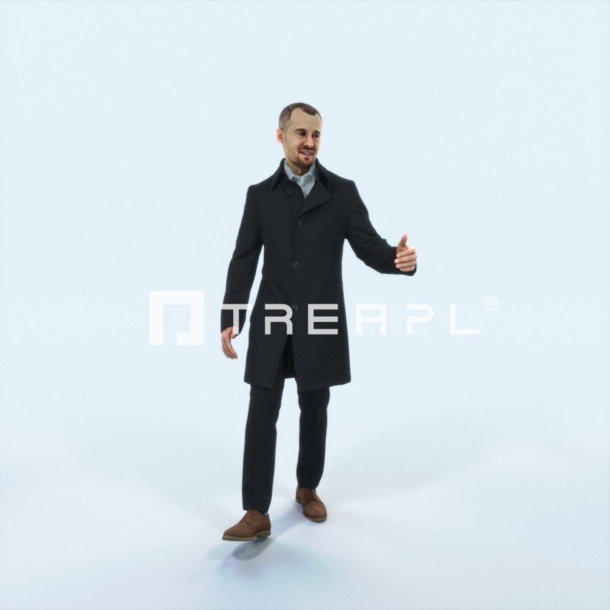 Master 10B Couple walking Business Man Low-poly 3D model_1